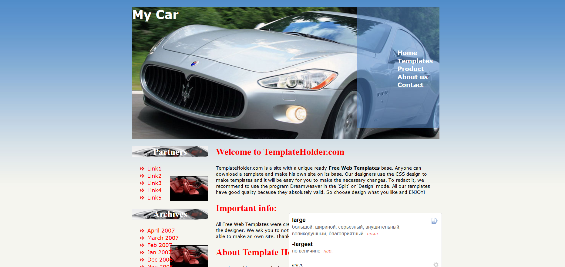 Шаблон сайта Авто №265