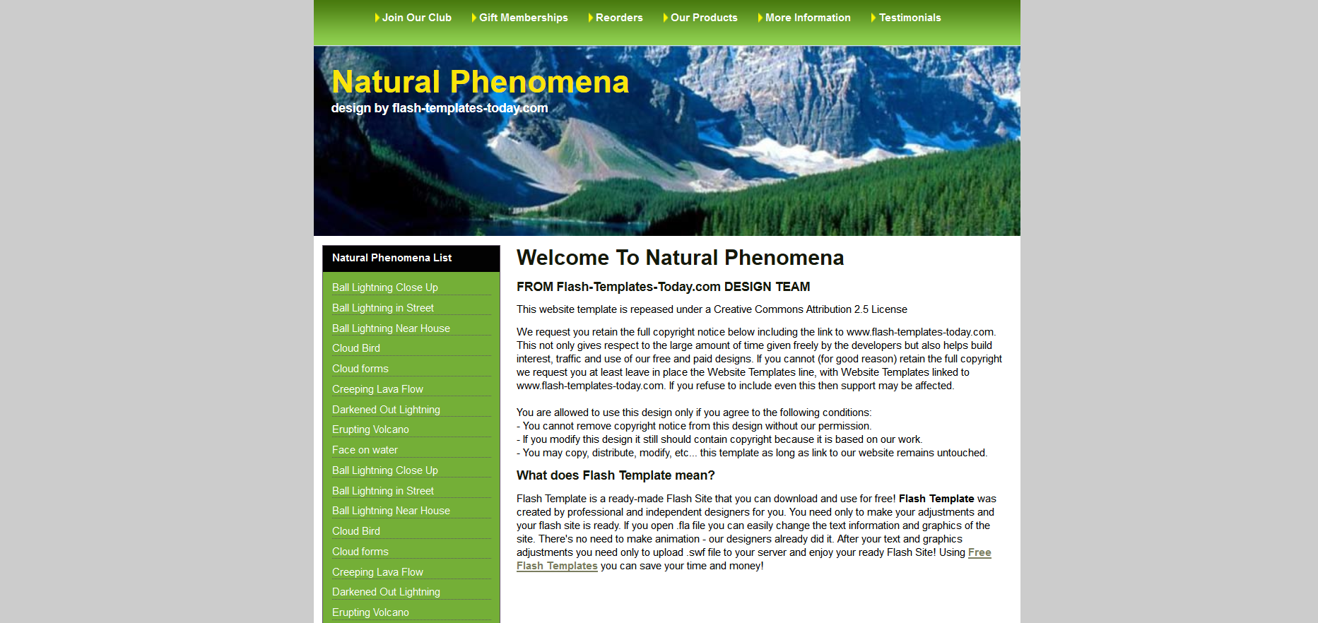 Шаблон сайта Природа №299